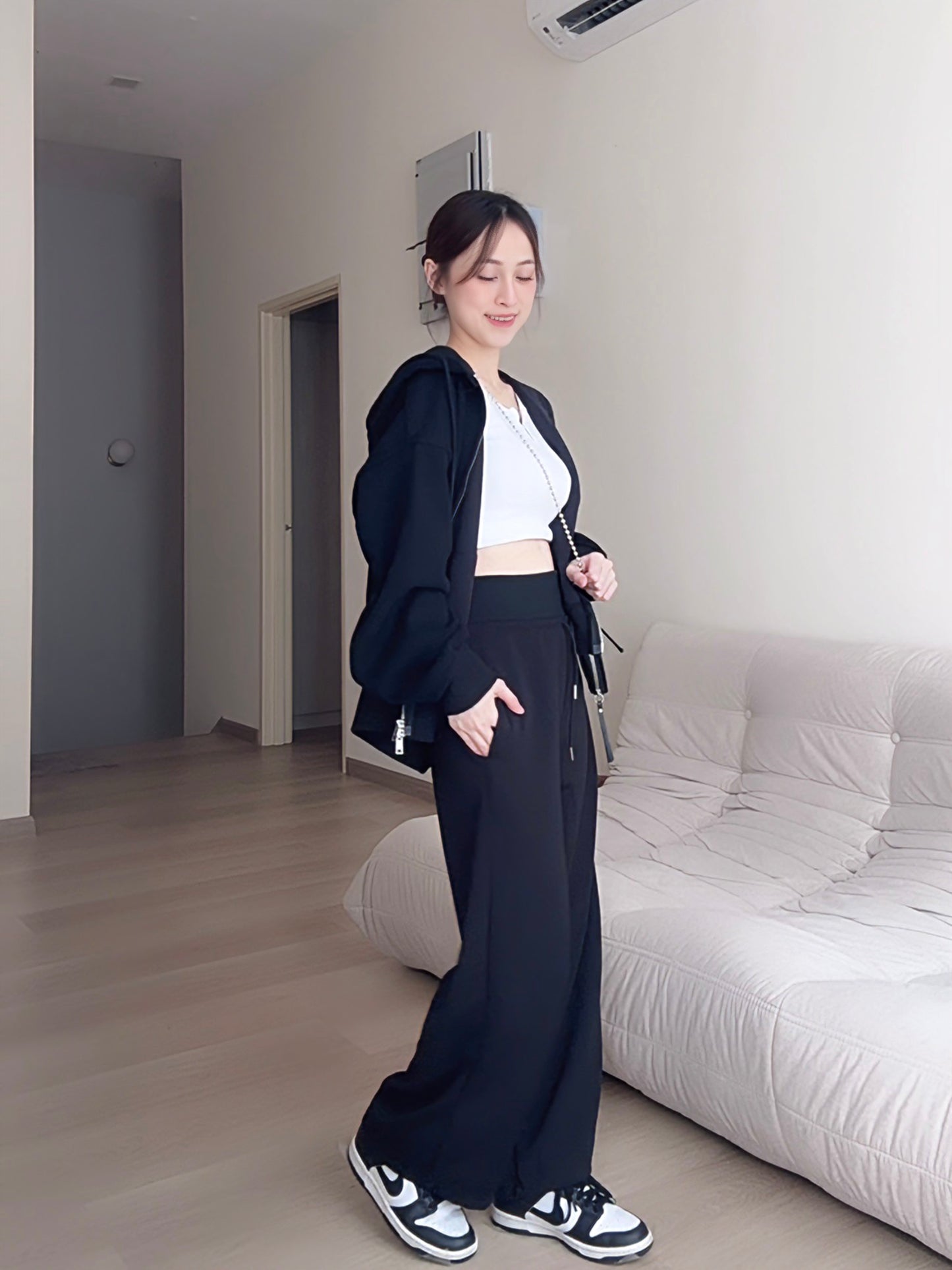 SOFT BLACK BRIANNA PANTS - PETITEGIRLS 小个子定制款