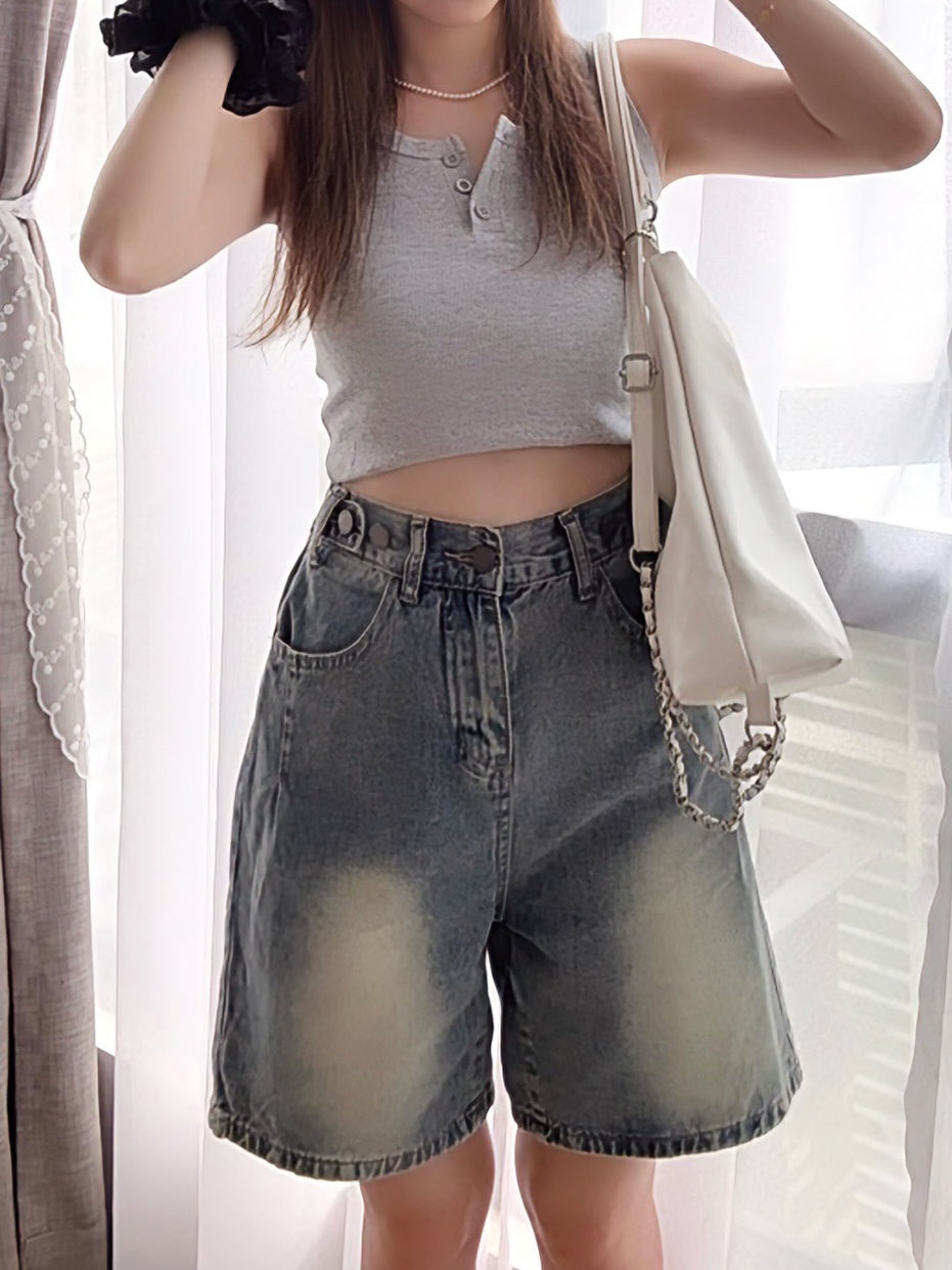 CASUAL DENIM SHORTS- PETITEGIRLS 小个子定制款
