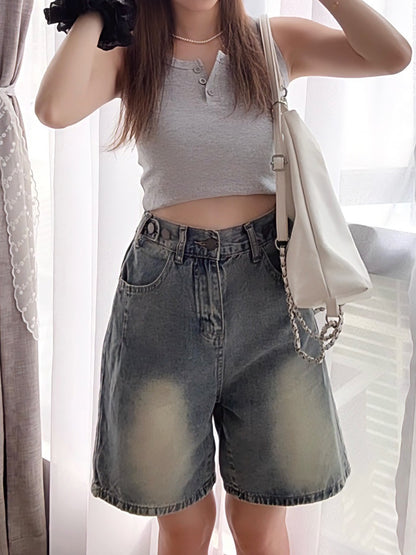 CASUAL DENIM SHORTS- PETITEGIRLS 小个子定制款