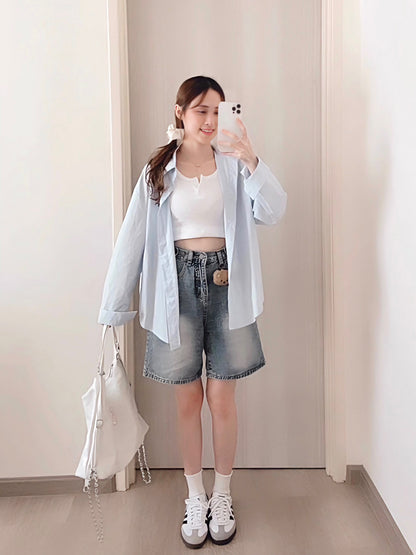 CASUAL DENIM SHORTS- PETITEGIRLS 小个子定制款