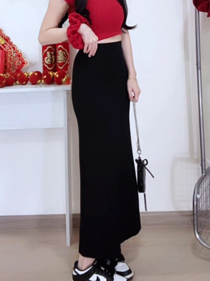SLEEK VISCOSE PENCIL SKIRT - PETITEGIRLS 小个子定制款