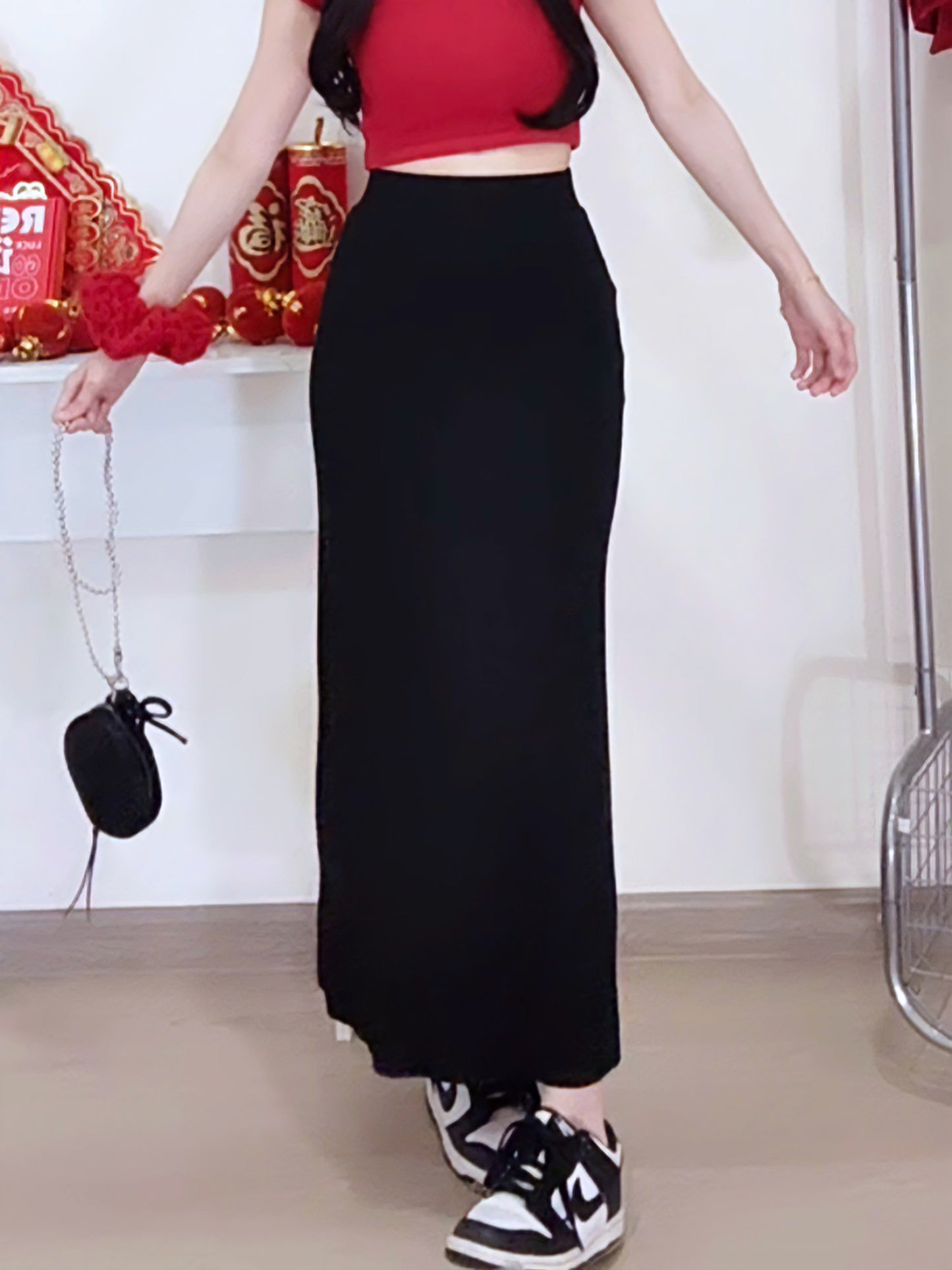 SLEEK VISCOSE PENCIL SKIRT - PETITEGIRLS 小个子定制款