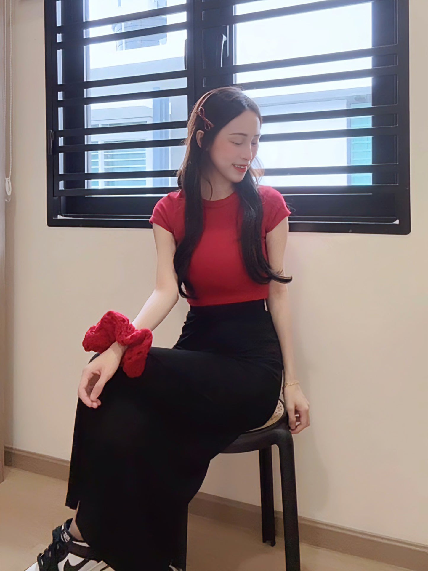 CHIC SHORT CROP TEE - RED
