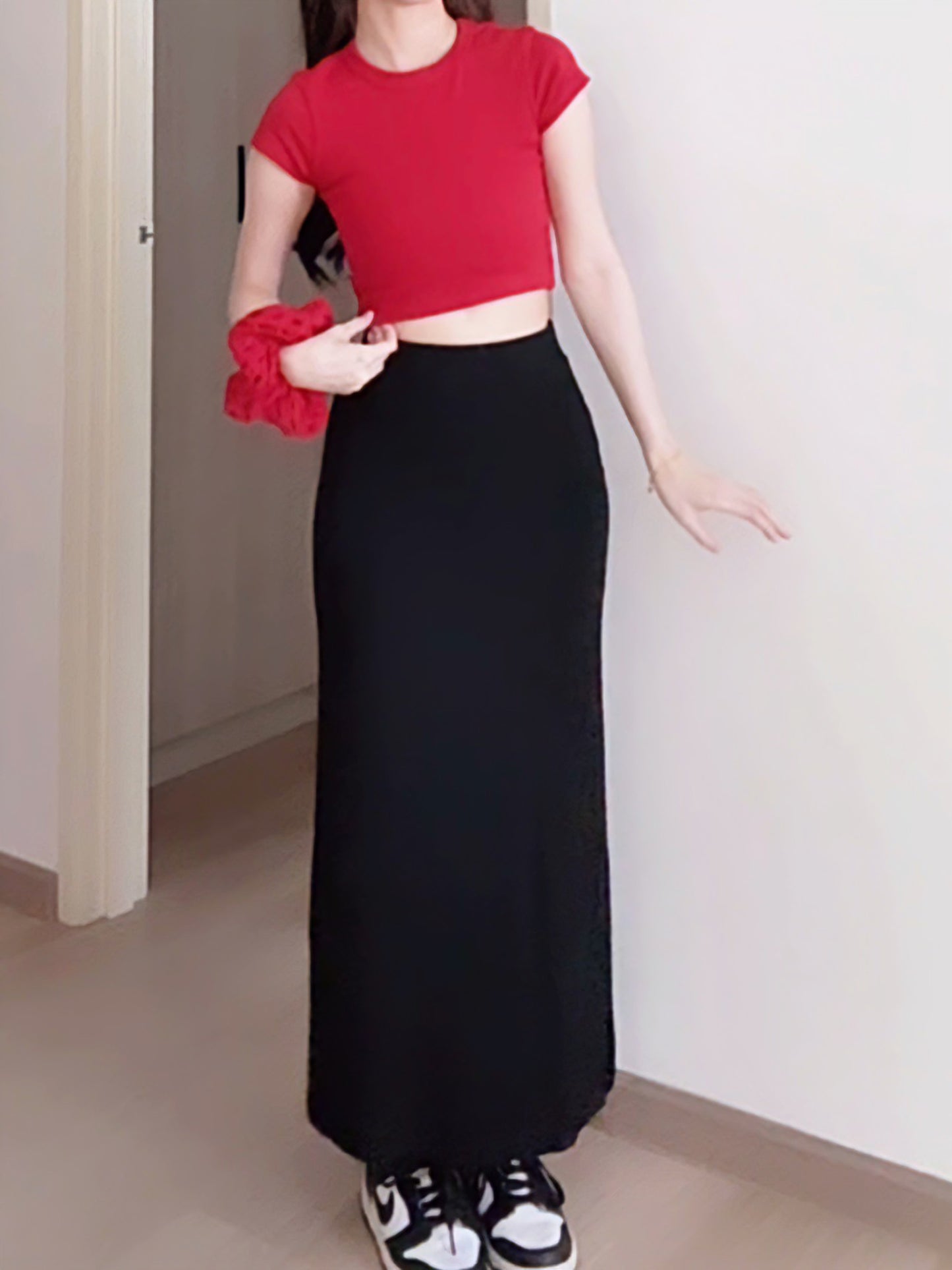 SLEEK VISCOSE PENCIL SKIRT - PETITEGIRLS 小个子定制款