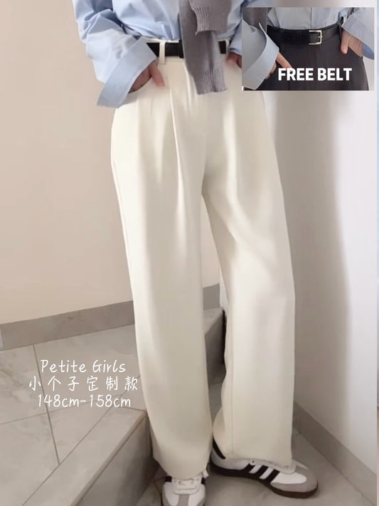 MINIMALIST BEIGE SUIT PANTS - PETITEGIRLS 小个子定制款