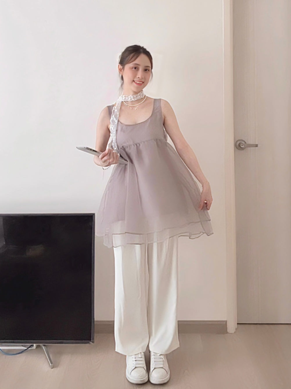 MINIMALIST BEIGE SUIT PANTS - PETITEGIRLS 小个子定制款
