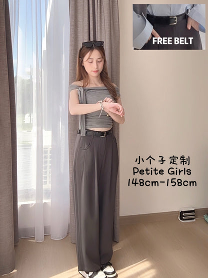 MINIMALIST GRAY SUIT PANTS - PETITEGIRLS 小个子定制款