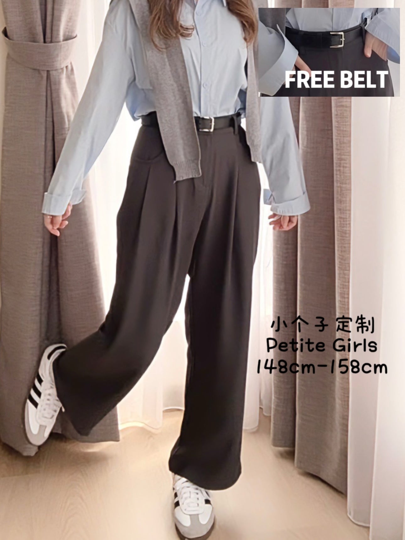 MINIMALIST BLACK SUIT PANTS - PETITEGIRLS 小个子定制款