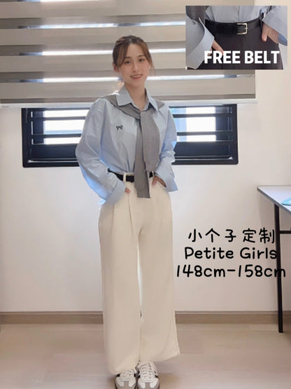 MINIMALIST BEIGE SUIT PANTS - PETITEGIRLS 小个子定制款