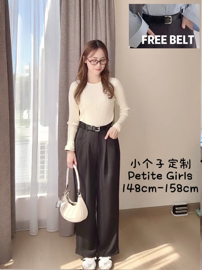 MINIMALIST BLACK SUIT PANTS - PETITEGIRLS 小个子定制款
