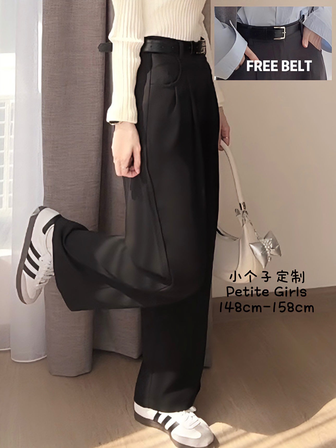 MINIMALIST BLACK SUIT PANTS - PETITEGIRLS 小个子定制款