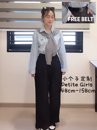 MINIMALIST BLACK SUIT PANTS - PETITEGIRLS 小个子定制款
