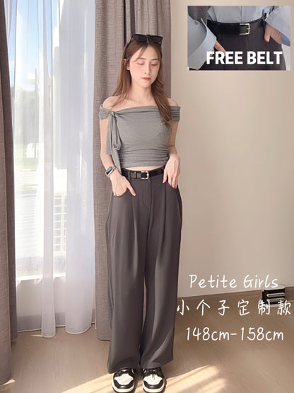MINIMALIST GRAY SUIT PANTS - PETITEGIRLS 小个子定制款