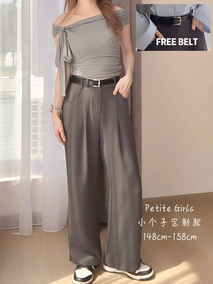 MINIMALIST GRAY SUIT PANTS - PETITEGIRLS 小个子定制款