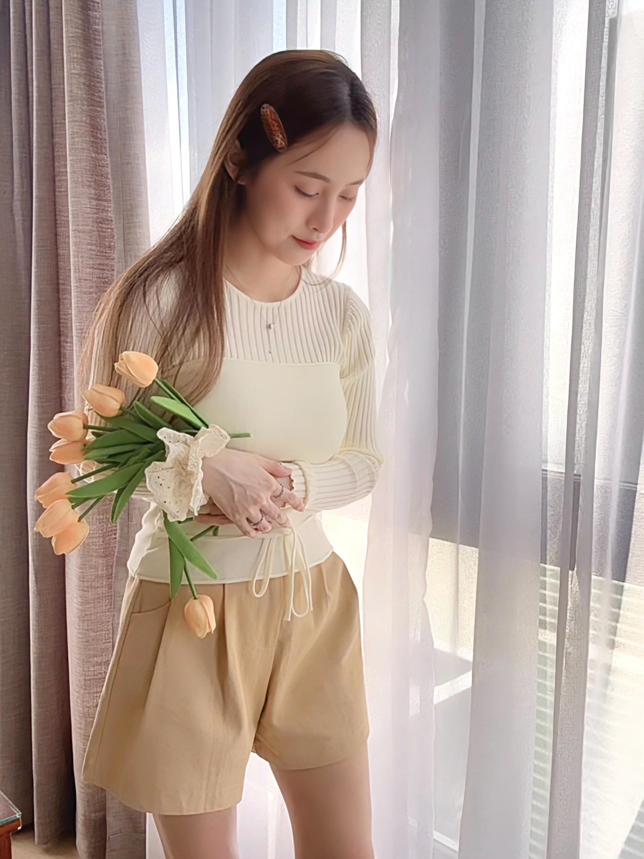 CREAMY BELLE KNIT TOP