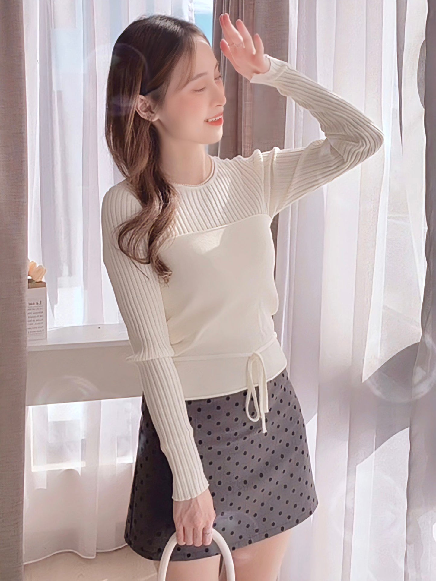 CREAMY BELLE KNIT TOP