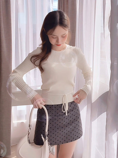 CREAMY BELLE KNIT TOP