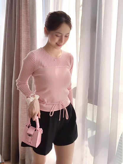 PINK BELLE KNIT TOP