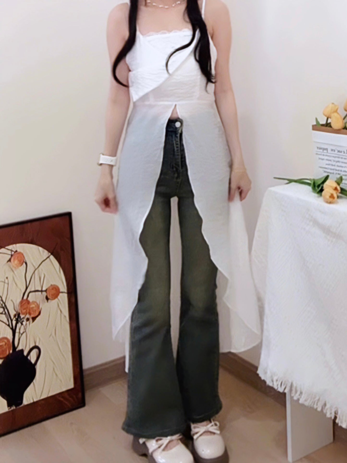 VINTAGE BLUE FLARED JEANS- PETITEGIRLS 小个子定制款