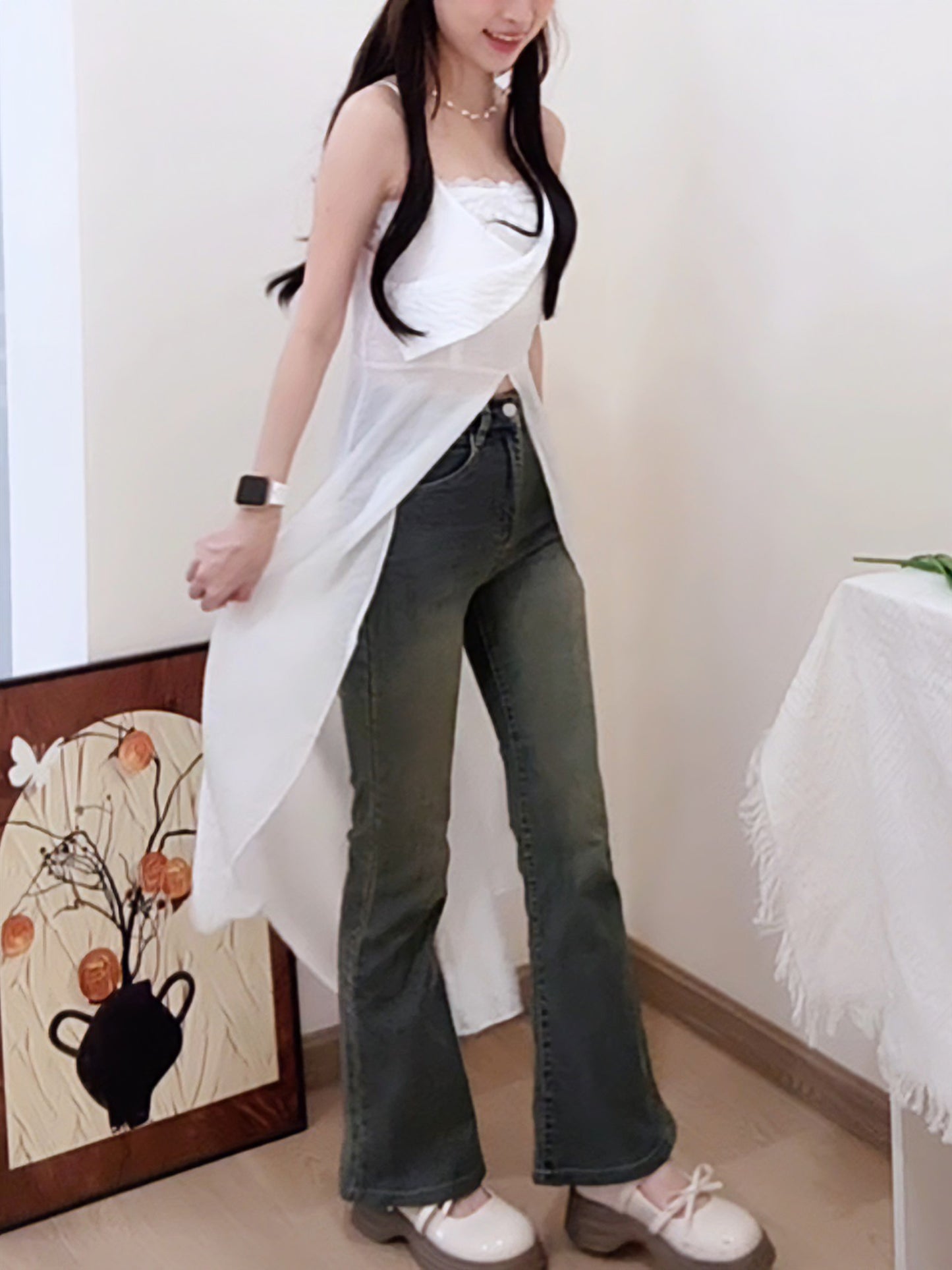 VINTAGE BLUE FLARED JEANS- PETITEGIRLS 小个子定制款