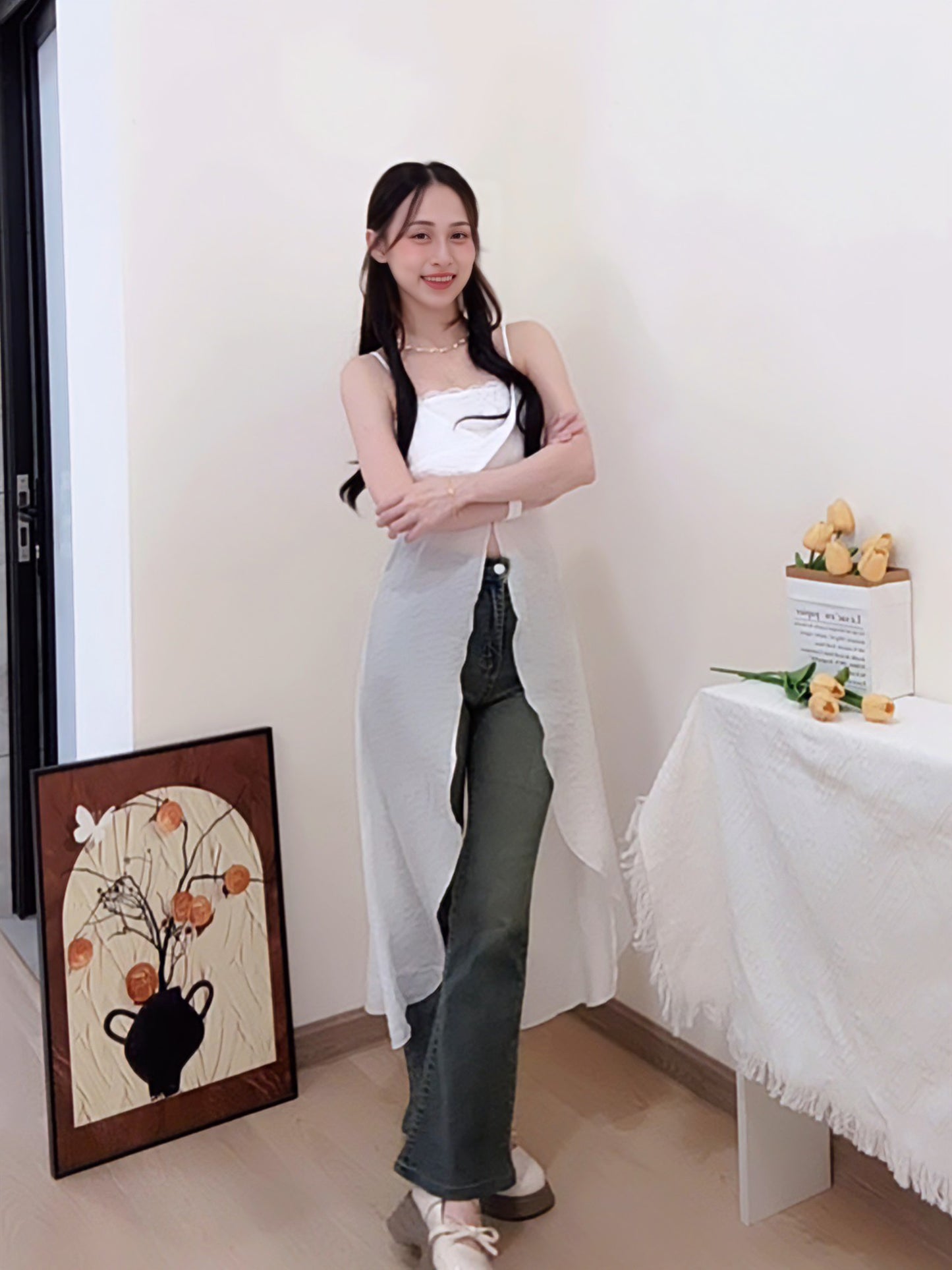 AURORA ASYMMETRIC CHIFFON CAMI