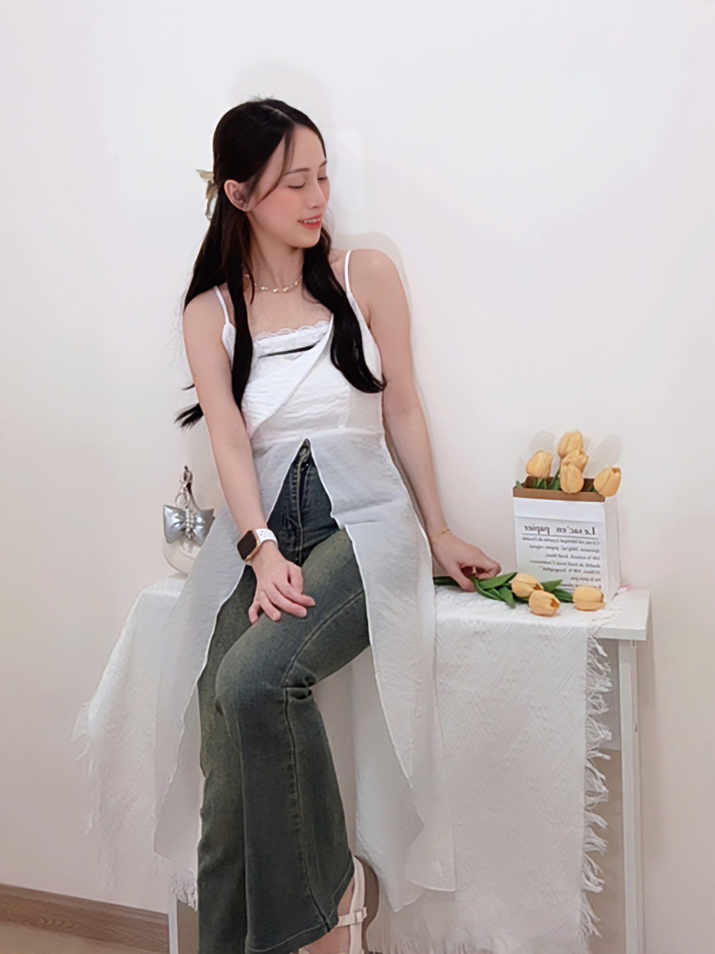 AURORA ASYMMETRIC CHIFFON CAMI