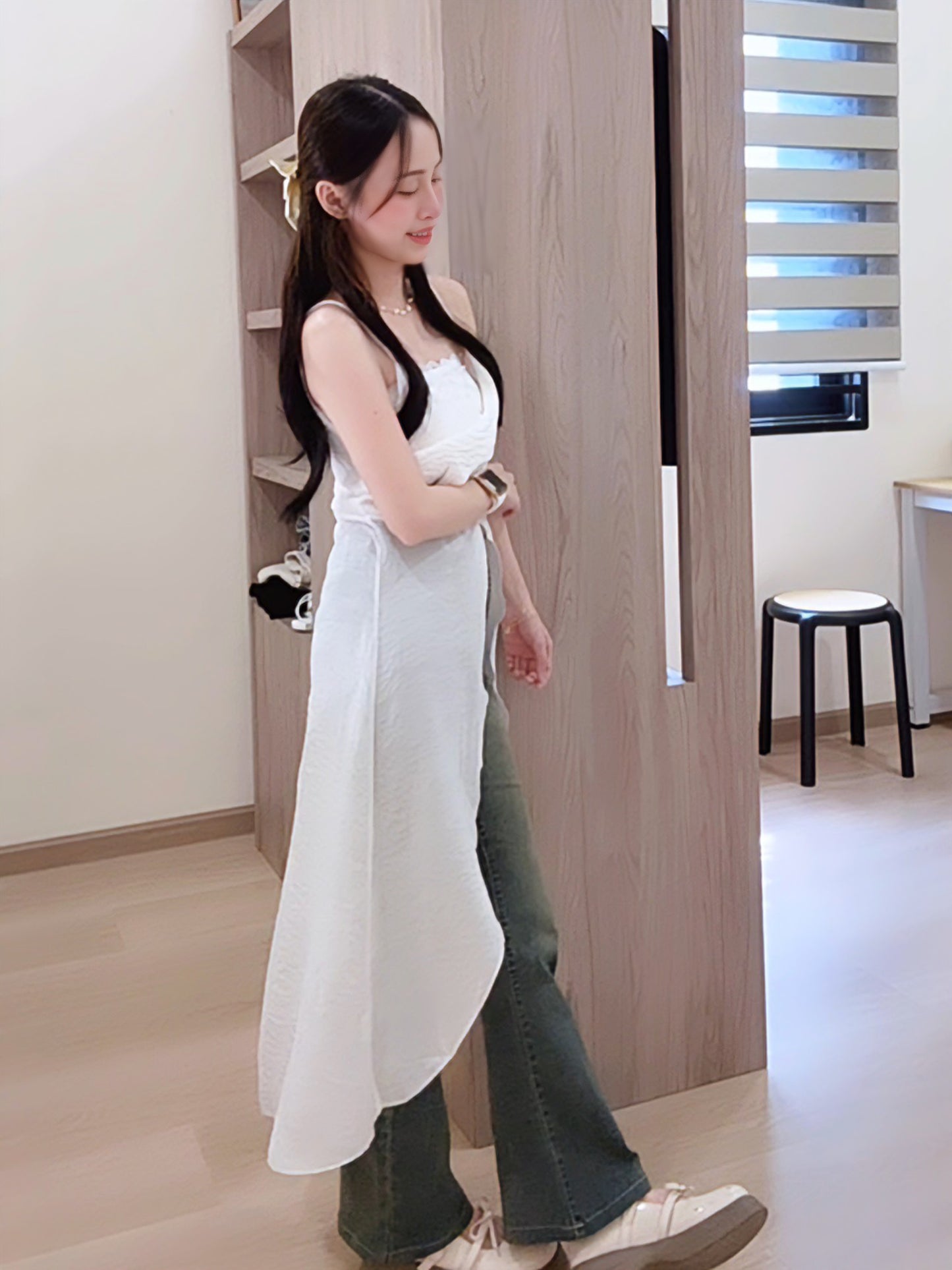 AURORA ASYMMETRIC CHIFFON CAMI