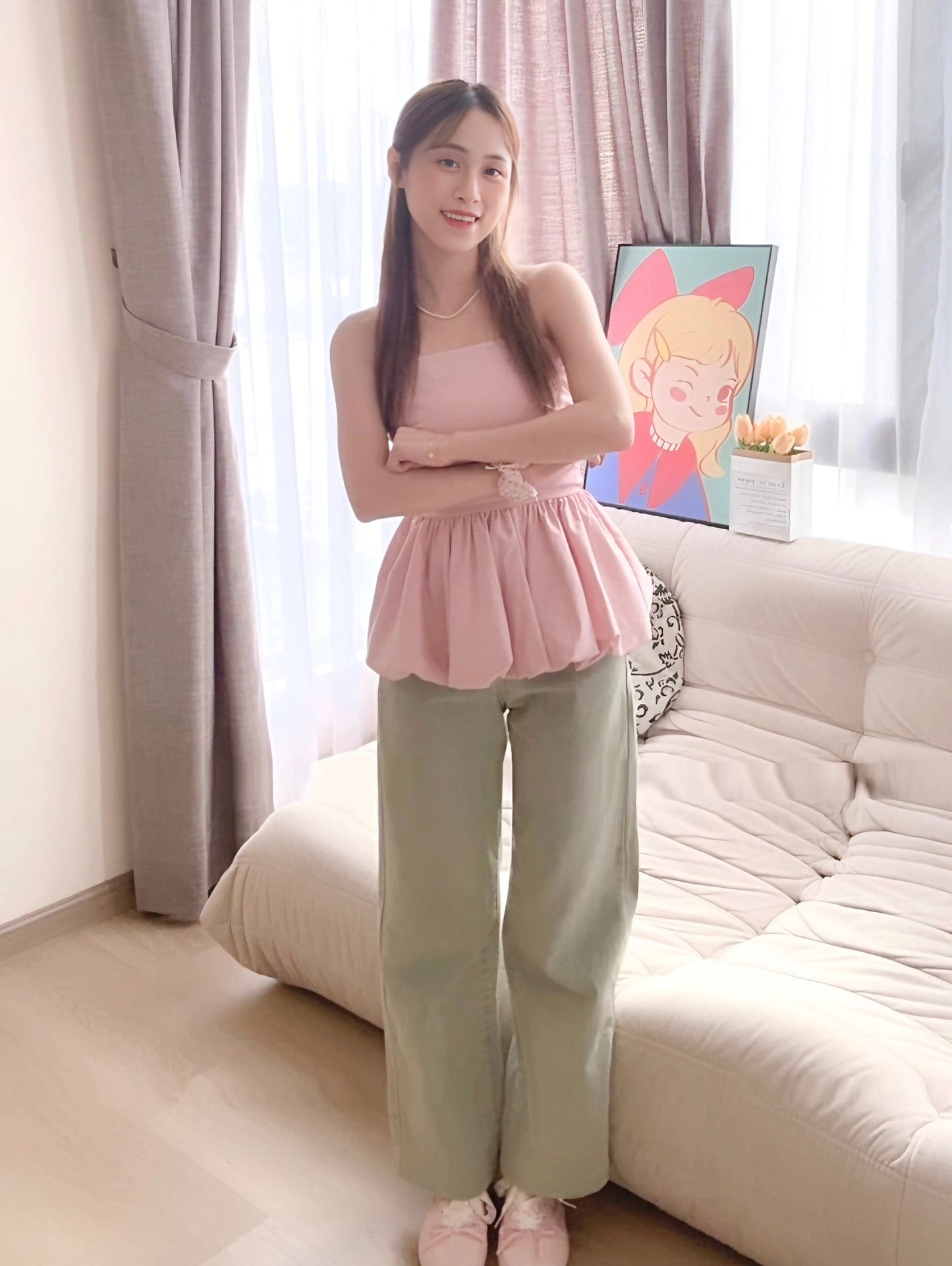 BLOSSOM TUBE TOP - PINK