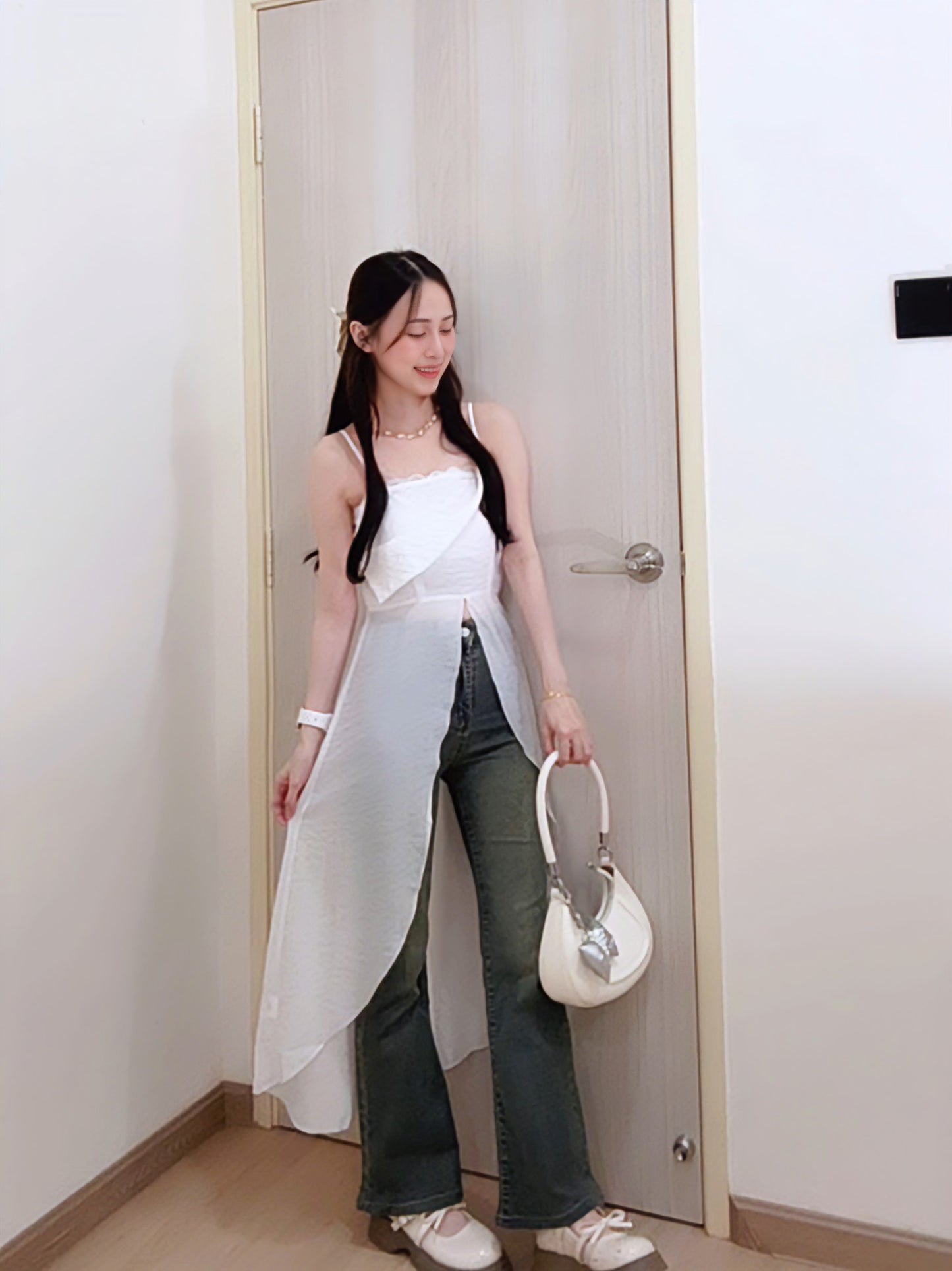 AURORA ASYMMETRIC CHIFFON CAMI