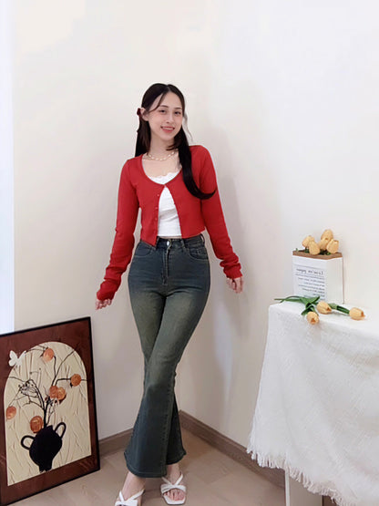 VINTAGE BLUE FLARED JEANS- PETITEGIRLS 小个子定制款