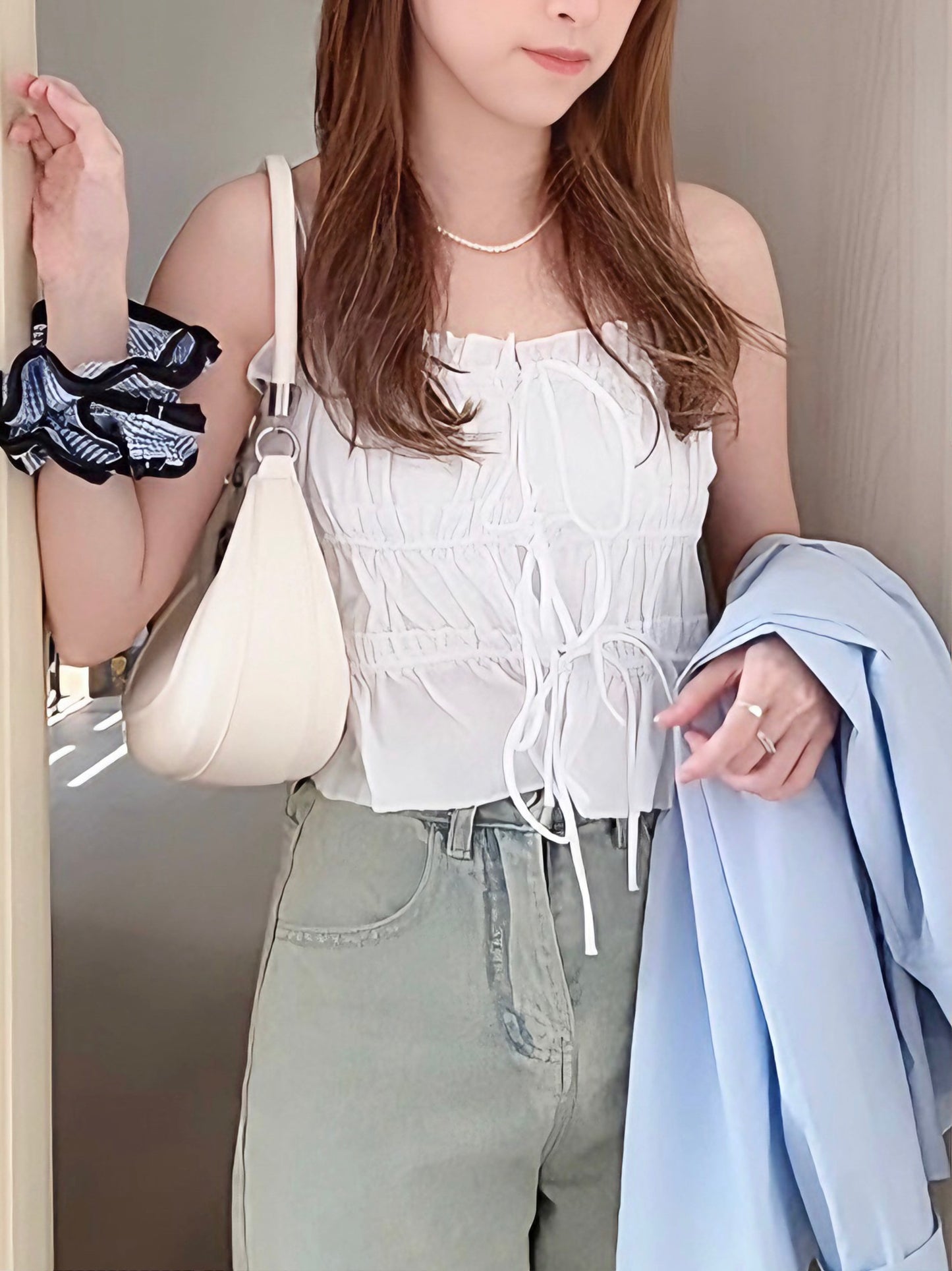 RUCHED RIBBON CAMI