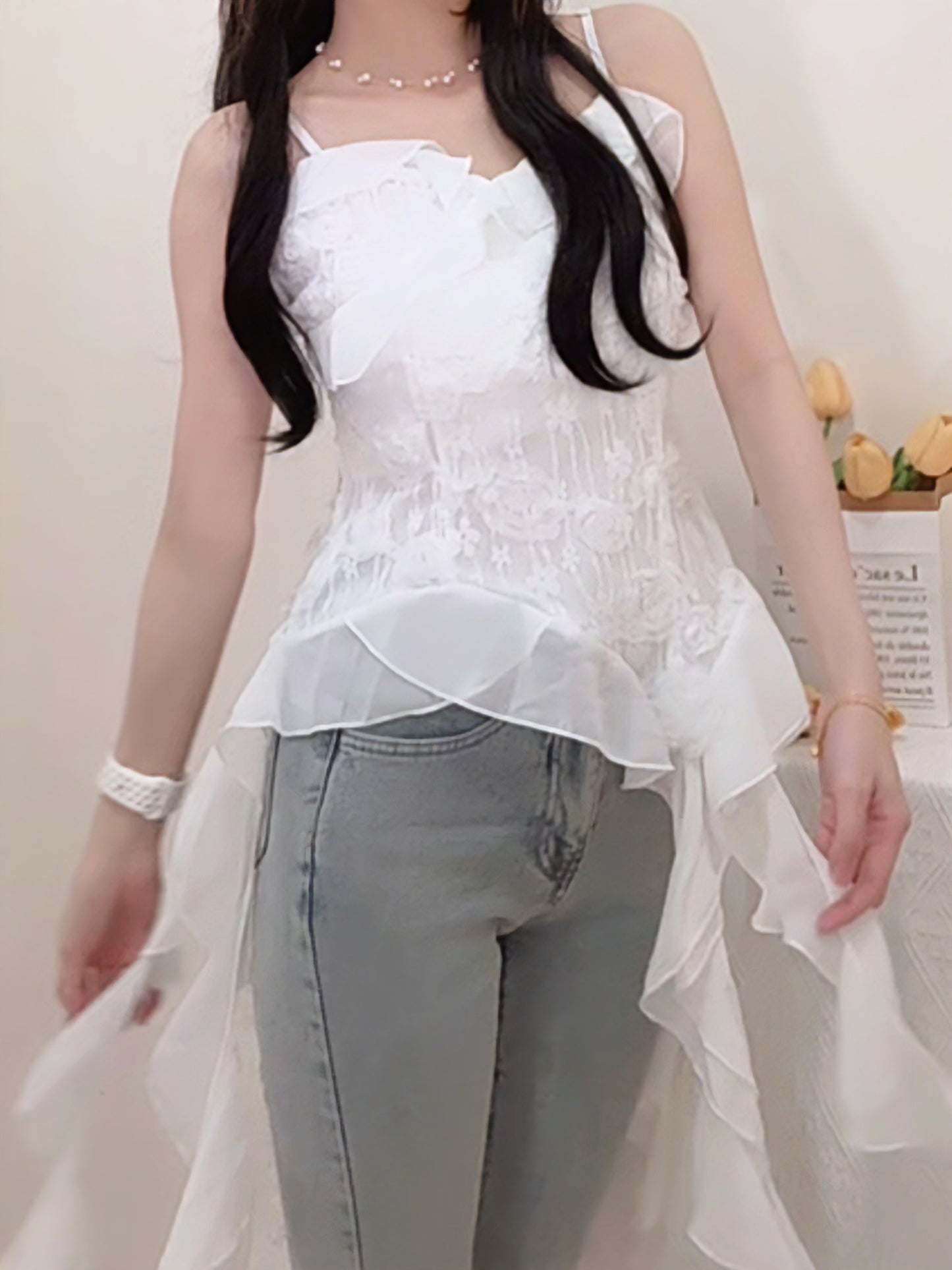 CELESTE CASCADE LACE CAMI