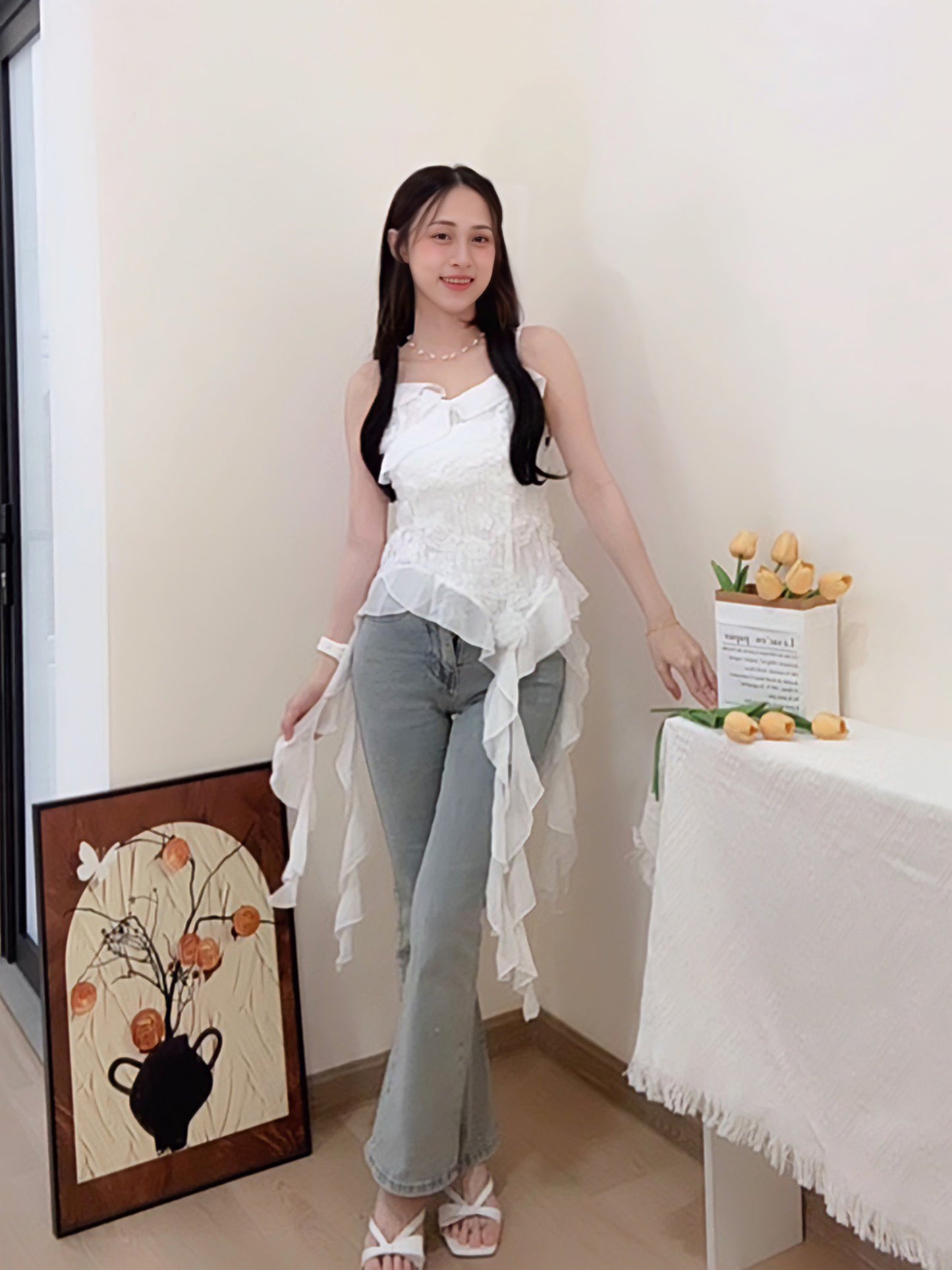CELESTE CASCADE LACE CAMI