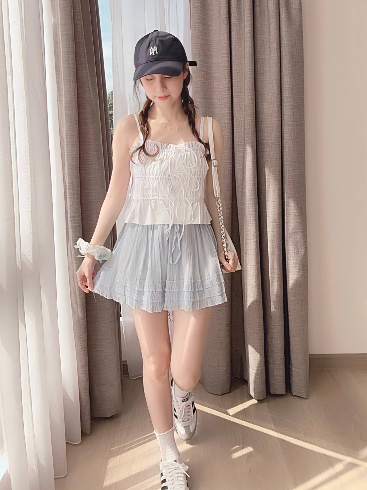 SALT BLUE FLOWY SKORT