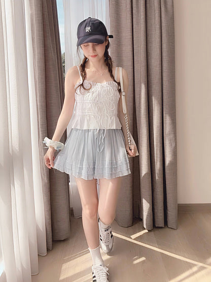 SALT BLUE FLOWY SKORT