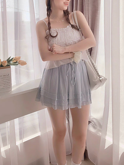 SALT BLUE FLOWY SKORT
