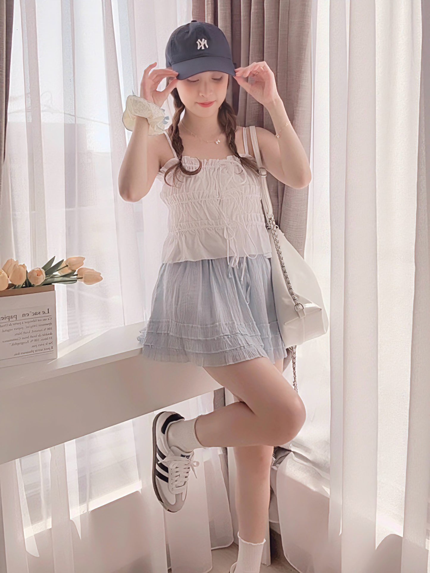 SALT BLUE FLOWY SKORT