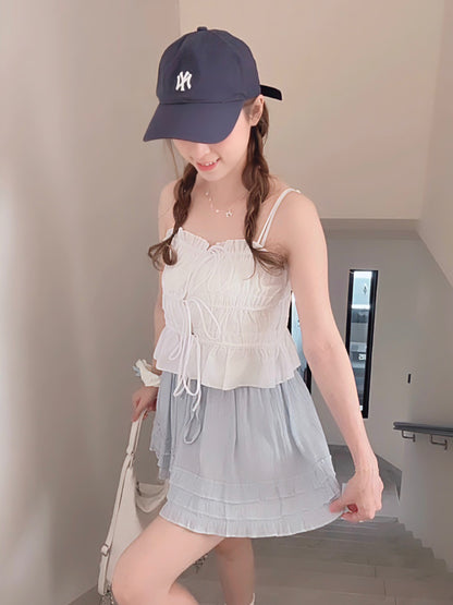 SALT BLUE FLOWY SKORT