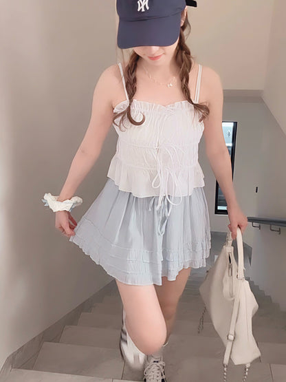 SALT BLUE FLOWY SKORT