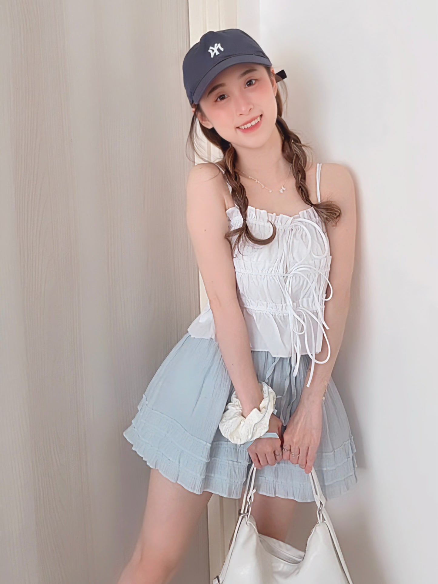 SALT BLUE FLOWY SKORT