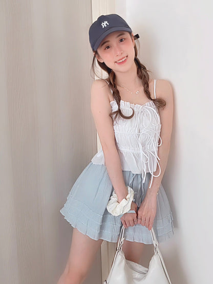 SALT BLUE FLOWY SKORT
