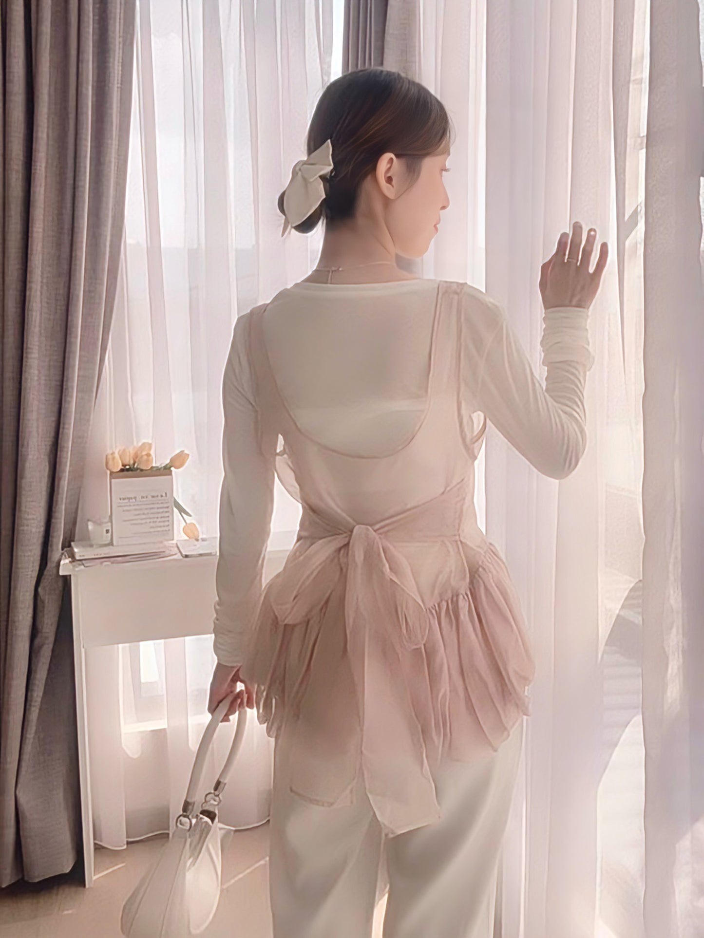 ROMANTIC BLUSH SHEER TOP