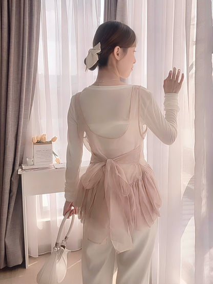 ROMANTIC BLUSH SHEER TOP