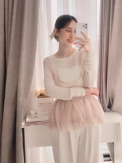 ROMANTIC BLUSH SHEER TOP
