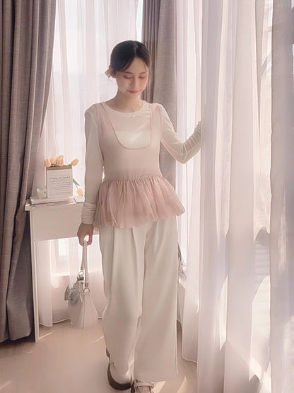 ROMANTIC BLUSH SHEER TOP
