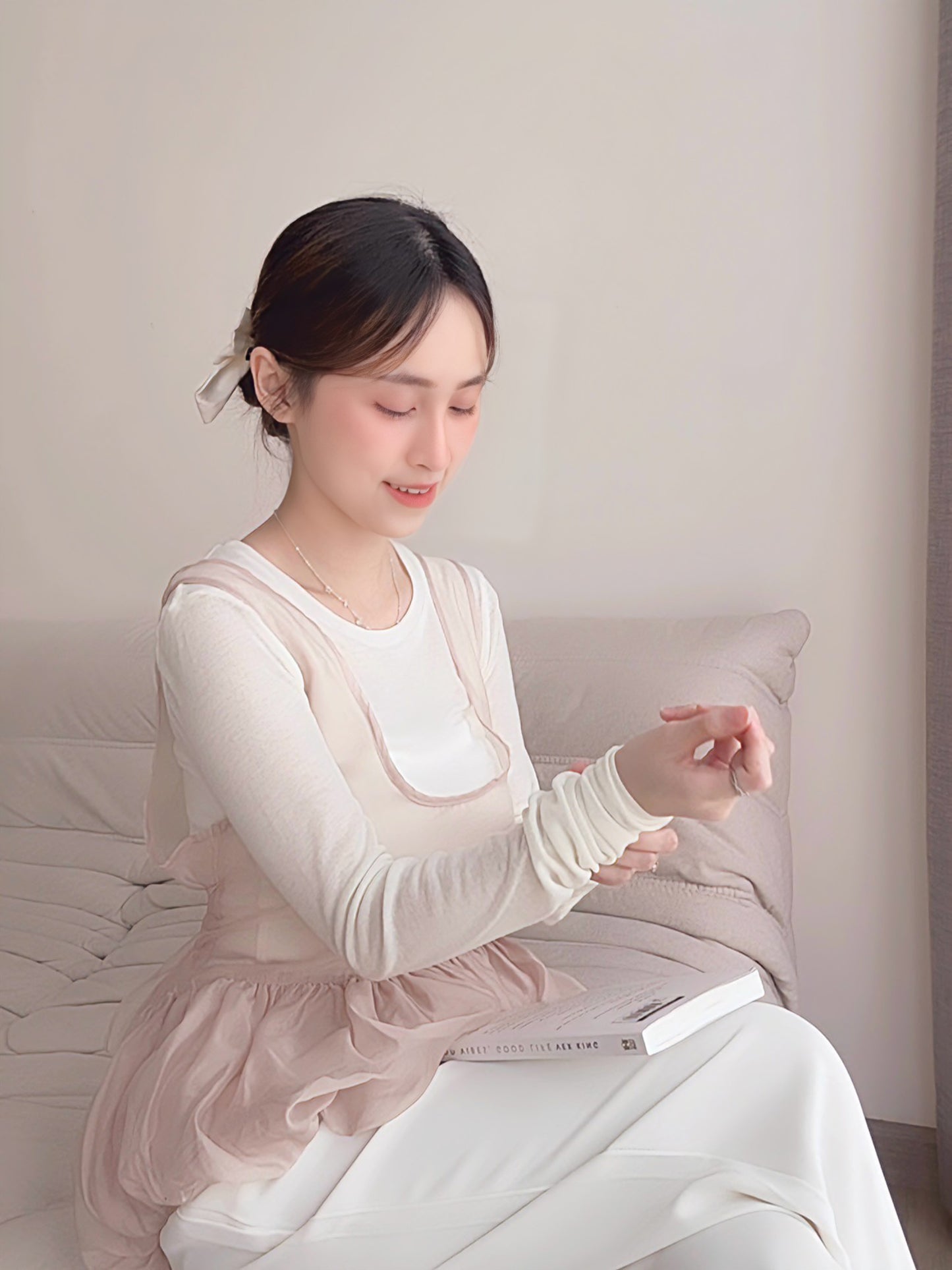 ROMANTIC BLUSH SHEER TOP