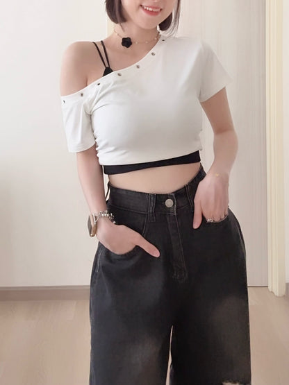 OFF-SHOULDER 2-PIECE TOP SET / FREE INNER CAMI