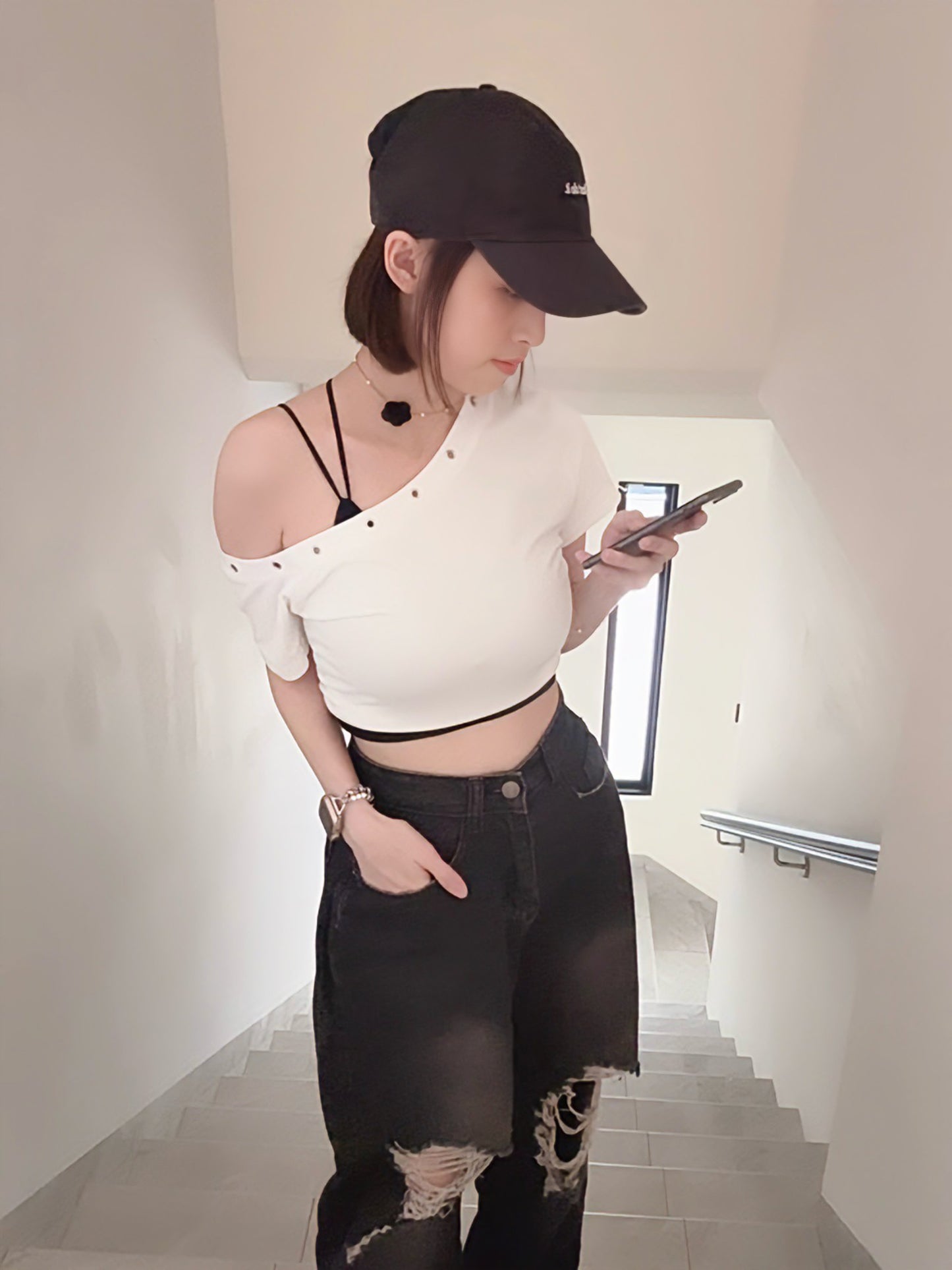 OFF-SHOULDER 2-PIECE TOP SET / FREE INNER CAMI