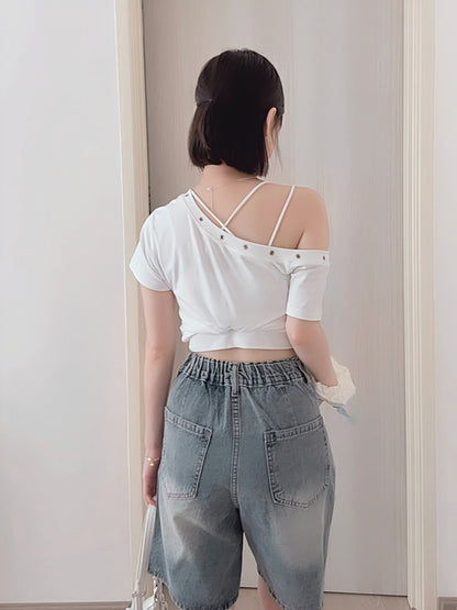 OFF-SHOULDER 2-PIECE TOP SET / FREE INNER CAMI