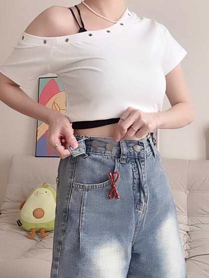 CASUAL DENIM SHORTS- PETITEGIRLS 小个子定制款
